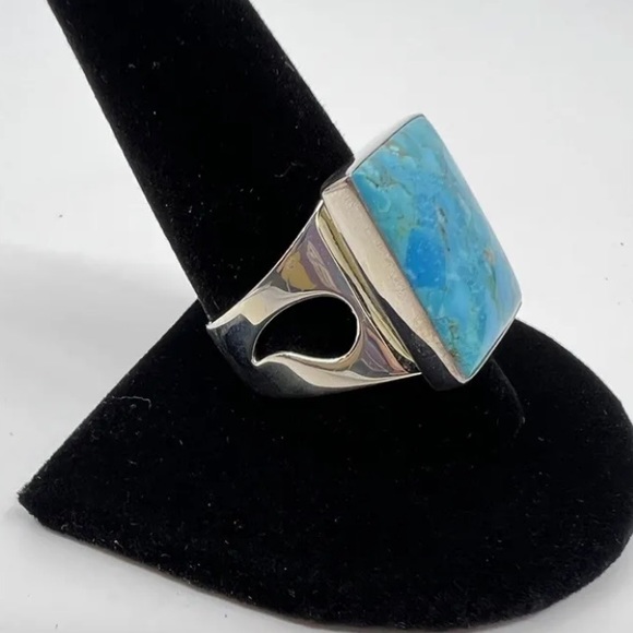 JAY KING DTR Sterling Silver Turquoise Rectangle Cabochon Ring Size 11 NWT - Picture 5 of 7